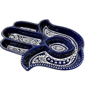 HAMSA Hand Divided Tray Celestial Collection Decorative Plate Boho Inspired 11”